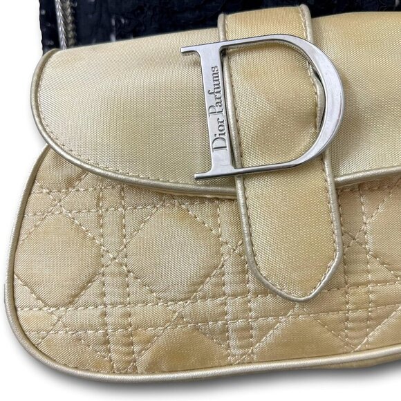 Upcycled & Reworked Christian Dior Monogram Quilted Gold Crossbody Clutch Bag - Picture 14 of 16